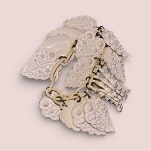 White Floral Filigree Statement Bracelet